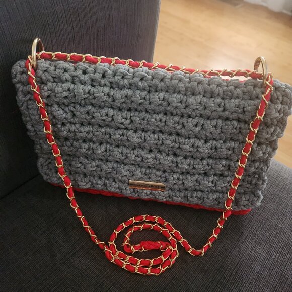 Handmade crotchet shoulder bag - Picture 1 of 4